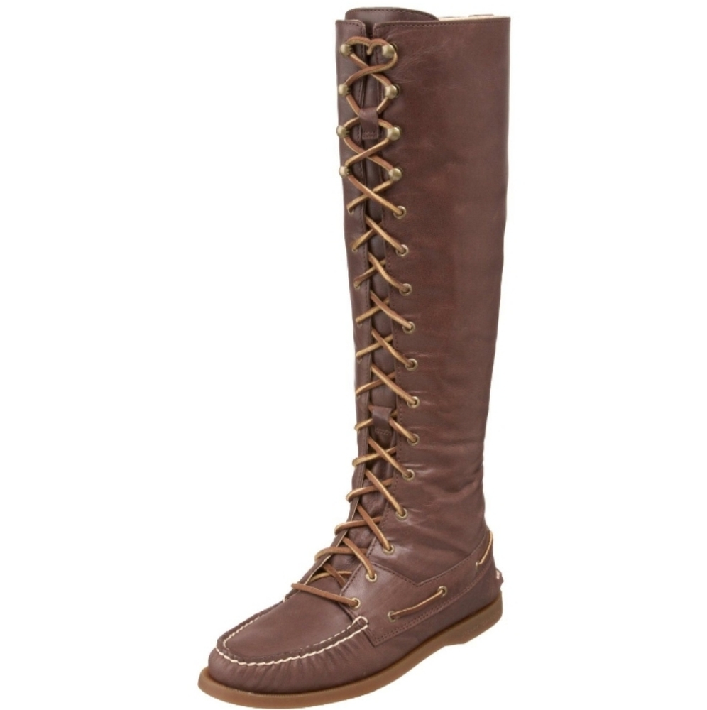 Sperry Northstar high leather lace up high boots sz 8.5M Brown Ren Faire